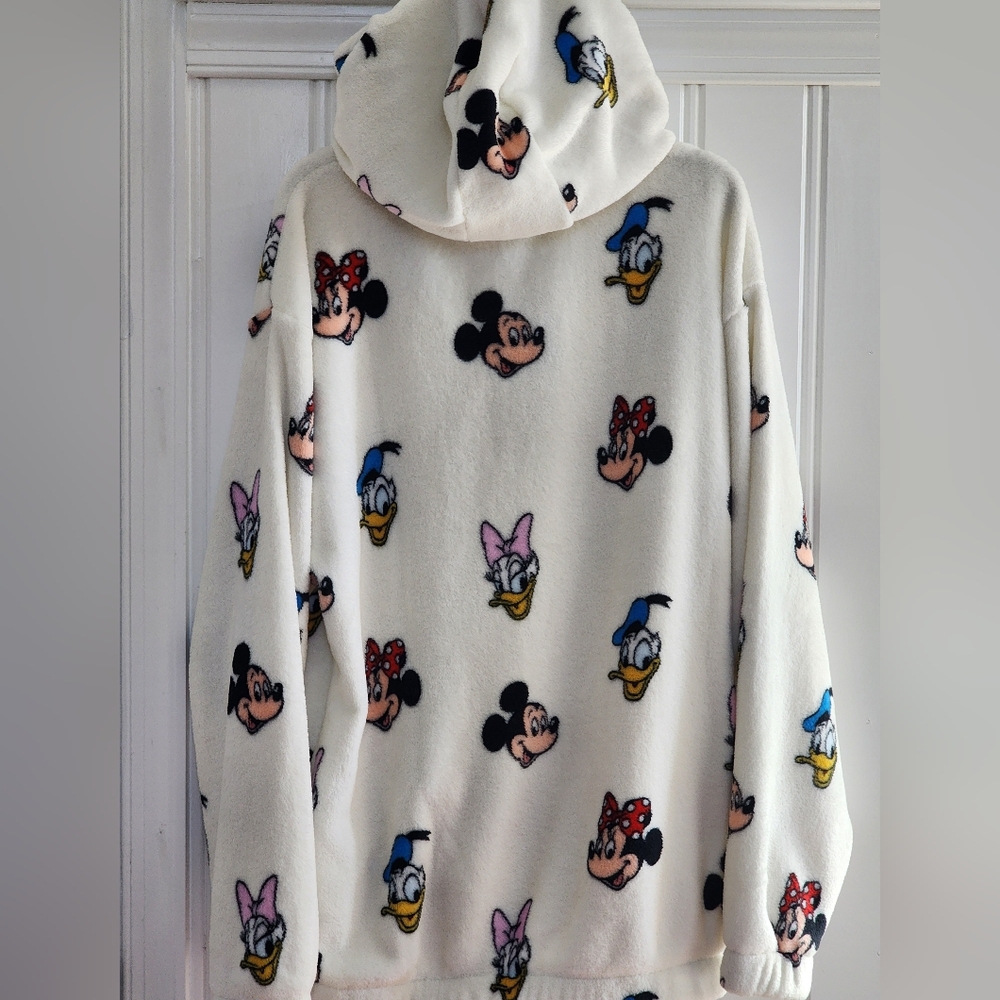 Disney Minnie and mickey mouse and friends cozy fur lined hoodie sweaters new - Picture 5 of 5